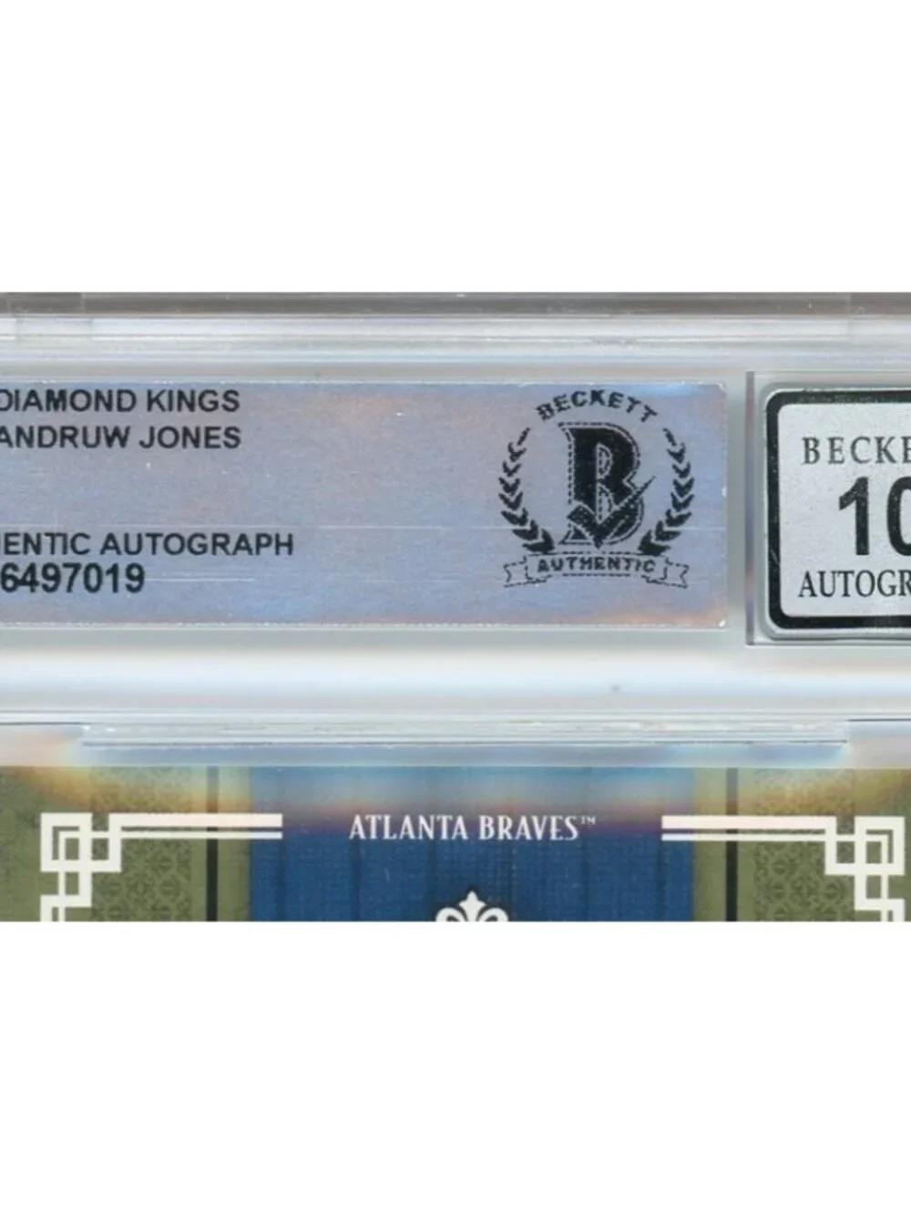 Andruw Jones Signed 2005 Donruss Diamond Kings #316 Card Beckett BAS Auto 10